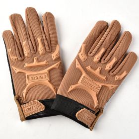 Children's Tactical Anti Slip All Finger Long Finger Gloves (Option: Seal pup Sand color-M)