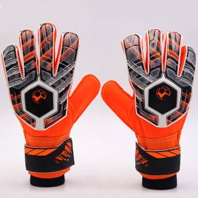 Soccer Goalkeeper Gloves Professional Full Latex Tape (Option: Orange-Number5)