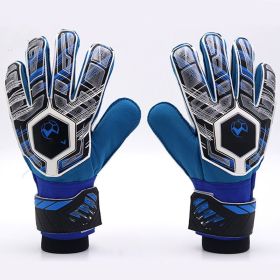 Soccer Goalkeeper Gloves Professional Full Latex Tape (Option: Blue-Number5)