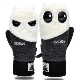 Waterproof Thickened Warm Double Snowboarding Gloves For Men And Women (Option: White dark gray-S)