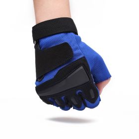 Male Fashion Casual Sports Shock-absorbing And Wear-resistant Gloves (Option: YD10 Blue-XL)