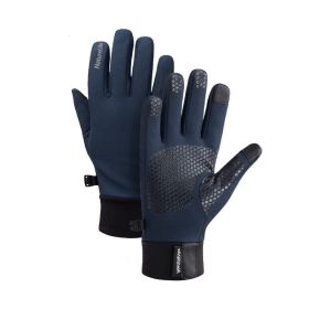Extra Fleece Warm Cycling Gloves For Winter (Option: Navy blue-M)