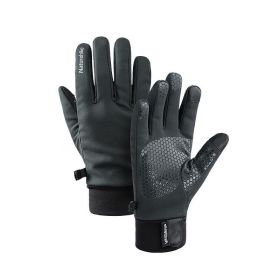 Extra Fleece Warm Cycling Gloves For Winter (Option: Black-XL)