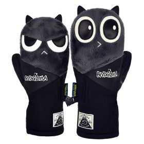 Waterproof Thickened Warm Double Snowboarding Gloves For Men And Women (Option: Dark Grey-S)