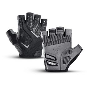 Half Finger Cycling Gloves For Men And Women (Option: Black-S)