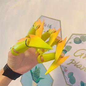 Knuckle Movable Flexible Glove Toy Halloween (Option: Colored claw left hand)