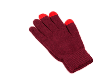 Winter Warm Plush Thickened Touch Screen Gloves (Option: Touch screen dark red-One size)