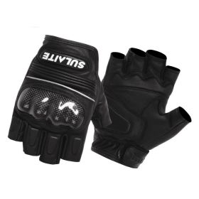 Vintage Rider Sheepskin Carbon Fiber Racing Gloves (Option: Black-M)