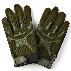 Children's Tactical Anti Slip All Finger Long Finger Gloves (Option: Seal pup Military Green-M)
