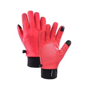Extra Fleece Warm Cycling Gloves For Winter (Option: Red-XL)
