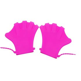 Swimming Gloves Water Palm Solid Color (Option: Purple-L)