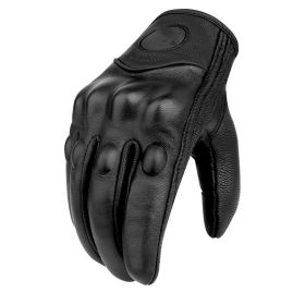 Motorcycle Leather Gloves Motorcycle Brigade Motorcycle Riding Half Finger For Men And Women (Option: Black-3 Style-M)