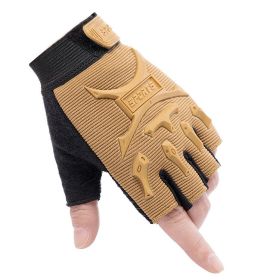 Children's Outdoor Sports Chicken Biking Mountain Climbing Half Finger Gloves (Option: Sand-Over 13 Years Old)