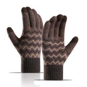 Men's Outdoor Cold-proof Warm Gloves (Option: Light Coffee-Average Size)