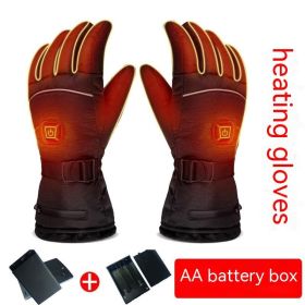 Heating Gloves Outdoor Skiing Cycling Thickening (Option: Gloves A Pair Of Battery Boxes-L)