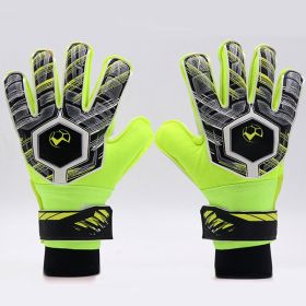 Soccer Goalkeeper Gloves Professional Full Latex Tape (Option: Green-Number5)