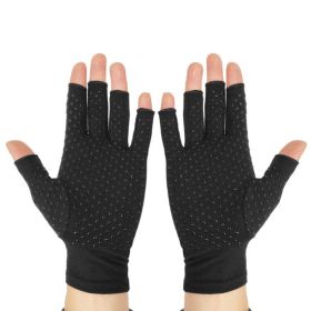Joint Pressure Protective Gloves Half Finger (Option: Black-S)