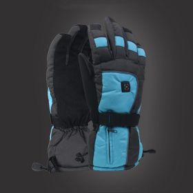 Intelligent Rechargeable Heating Gloves Outdoor (Option: Blue-One size)
