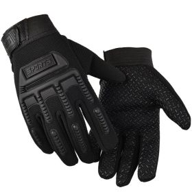 Children's Tactical Anti Slip All Finger Long Finger Gloves (Option: Freelancer black-M)