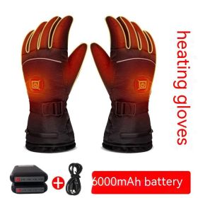 Heating Gloves Outdoor Skiing Cycling Thickening (Option: Glove 6000 MA Battery-L)