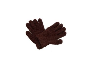 Cute Plush Gloves Women's Winter Thickening (Option: Coffee-Average Size)