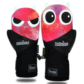 Waterproof Thickened Warm Double Snowboarding Gloves For Men And Women (Option: Powder dyeing-S)