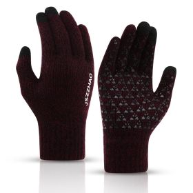 Men's And Women's Windproof Touch Screen Sports Cycling Gloves (Color: Brown)