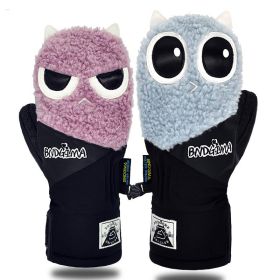 Waterproof Thickened Warm Double Snowboarding Gloves For Men And Women (Option: Blue purple-S)