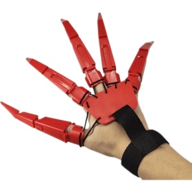 Knuckle Movable Flexible Glove Toy Halloween (Option: Red claw right)