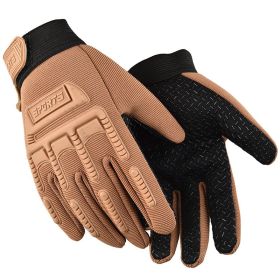 Children's Tactical Anti Slip All Finger Long Finger Gloves (Option: Freelancer Sand color-M)