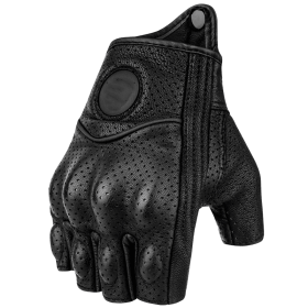 Motorcycle Leather Gloves Motorcycle Brigade Motorcycle Riding Half Finger For Men And Women (Option: Black-1 Style-M)