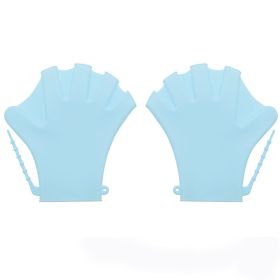 Swimming Gloves Water Palm Solid Color (Option: Sky Blue-L)