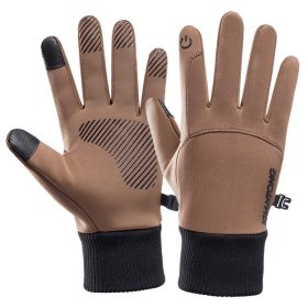 Padded Warm Touch Screen Anti-slip Riding Gloves (Option: Coffee-XL)