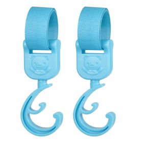 2pcs Baby Stroller Hooks Hiking Buckle (Color: Blue)