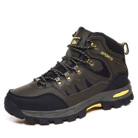 Spring Autumn Winter 36-46 Sport Training Hiking Shoe Waterproof Men Women Casual Fashion Outdoor High-top Cross-country Walking (Color: Gray, size: 43)