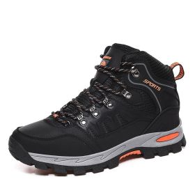 Spring Autumn Winter 36-46 Sport Training Hiking Shoe Waterproof Men Women Casual Fashion Outdoor High-top Cross-country Walking (Color: Black, size: 40)