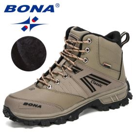 BONA 2022 New Arrival Hiking Shoes Men Outdoor Trekking Shoes Trainers Sports Sneakers Man Mountain Climbing Footwear Masculino (Color: Medium grey black, size: 9.5)