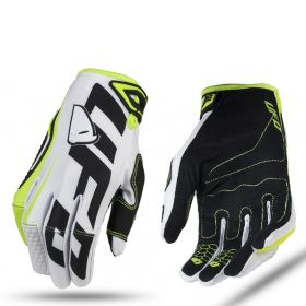 Motorcycle Cycling Bike Off-road Gloves Long Finger Breathable Gloves (Option: Black And White-S)