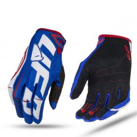 Motorcycle Cycling Bike Off-road Gloves Long Finger Breathable Gloves (Option: Blue And White-S)
