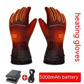 Heating Gloves Outdoor Skiing Cycling Thickening (Option: Glove 5000 MA Battery-L)