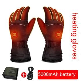 Heating Gloves Outdoor Skiing Cycling Thickening (Option: Gloves New 5000 MA Batteries-L)