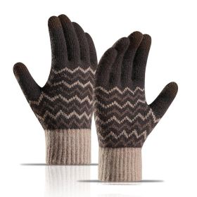 Men's Outdoor Cold-proof Warm Gloves (Option: Dark Coffee-Average Size)