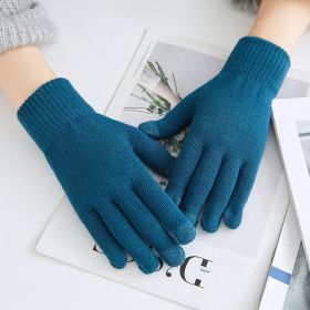 Winter Warm Plush Thickened Touch Screen Gloves (Option: Grass green-One size)