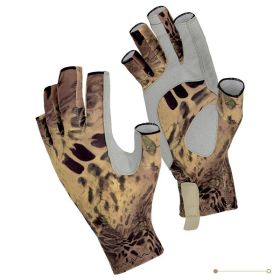 Fishing Gloves Exposed Five Fingers Breathable Non-slip Sunscreen Men (Option: Sandstorm yellow-M)