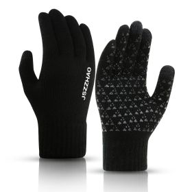 Men's And Women's Windproof Touch Screen Sports Cycling Gloves (Color: Black)