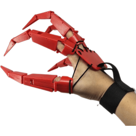 Knuckle Movable Flexible Glove Toy Halloween (Option: Red paw left)