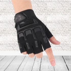 Half Finger Tactical Outdoor Sports Mountaineering Gloves (Option: Childrens black-One size)
